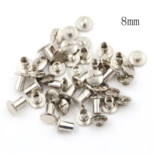 M5x8mm 20 шт./лот Никель вязка гвоздь винтовые заклепки Фотоальбом кожаный ремесло M5 4/5/6/8/10/12 мм встык с заклепками - Цвет: M5x8mm