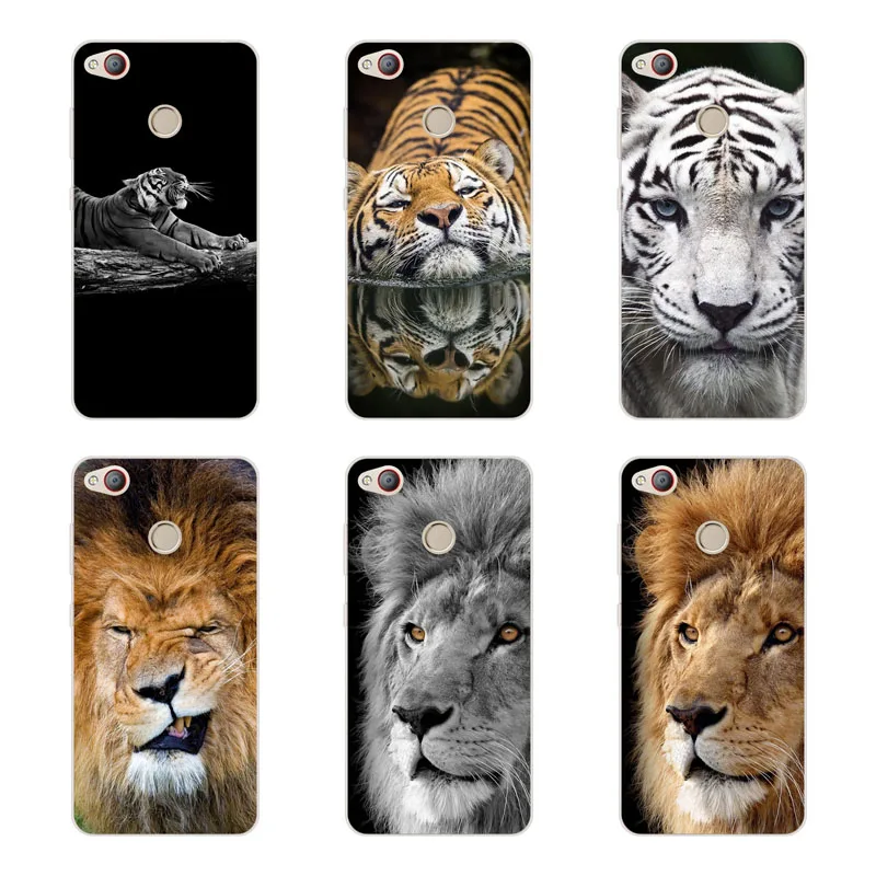 zte nubia z11 / mini s Case Silicon Tigers and lions Painting Soft TPU Back Cover for Protect Phone cases |