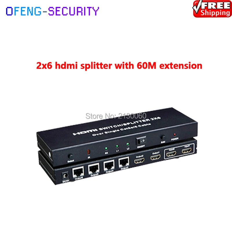 HDMI сплиттер 2X6 hdmi удлинитель над одной кошкой 5E/6 поддержка 3D 1080 P с пультом