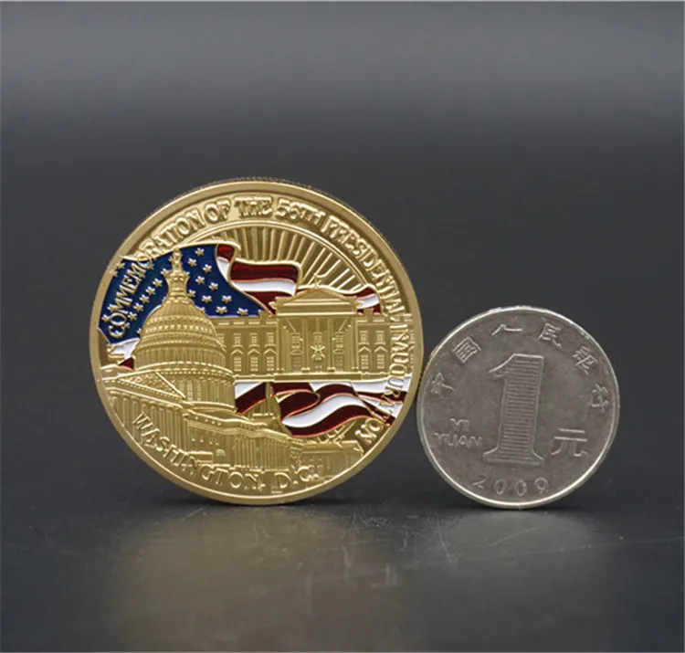 Обамы в белый дом и вашингтон летию сувенир монеты валюты с пластиковой коробке
