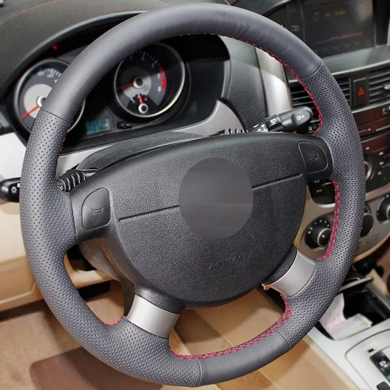 hole red theard Накладка на руль автомобильные Чехлы для Chevrolet Lova Aveo Buick Excelle Daewoo Gentra 2013- Lacetti 2006-2012 - Название цвета: hole red theard