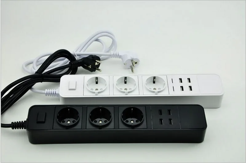 5V 2.4A 1,8 м увеличенного удлинитель патч доска 3AC 4USB многофункциональная Европейская стандартная розетка