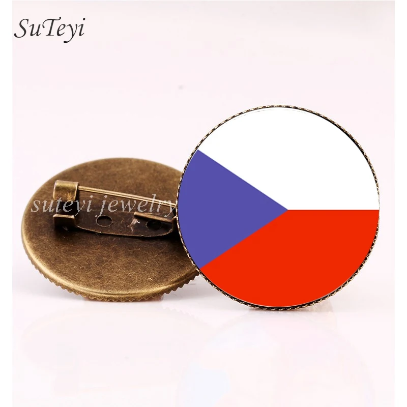 SUTEYI Франция/Флаг Ватикана ручной работы Брошь Финляндия/Нидерланды/Чешский Республика значки картина стекло булавки брошки Женская бижутерия