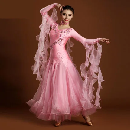 Женское платье для бальных танцев с длинным рукавом 6 цветов | Тематическая