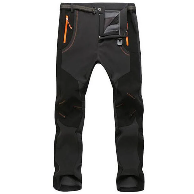 

Autumn Winter Thick Fleece Pants Men Outdoor Warm Waterproof Windproof Breathable Soft Shell Trousers Sports Hiking Cargo Pants