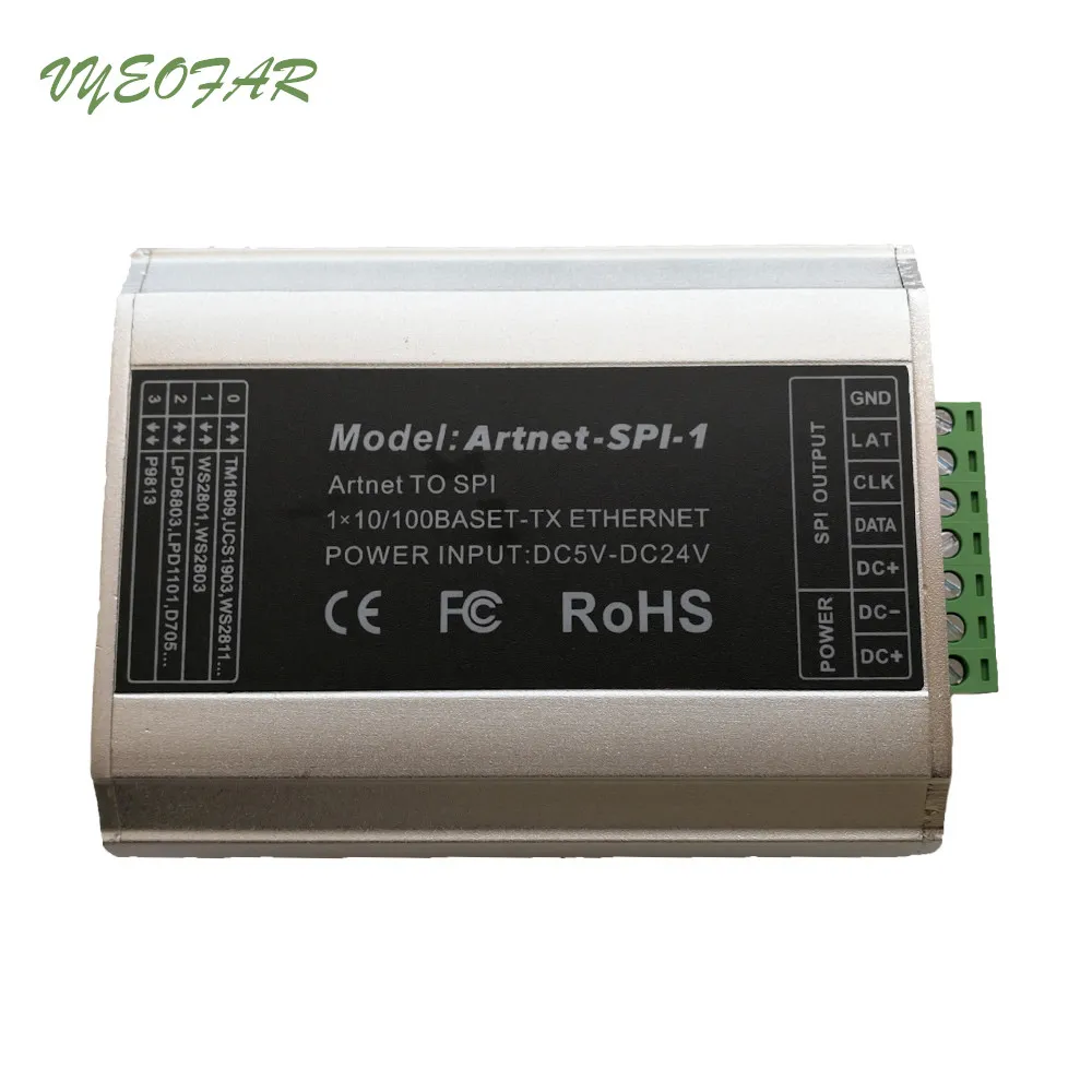 Artnet-SPI-1 DC5-24V вход; SPI(ttl) выход цифрового сигнала Artnet в SPI конвертер 2801,6803, 1804,2811, 1903 ICs и т. Д