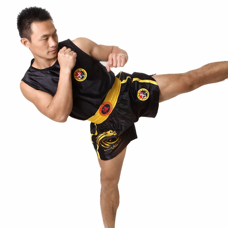 Мужской спортивный костюм с вышивкой дракона Санда вушу Муай Тай боксео ММА