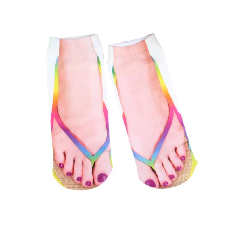 

Funny Casual 1 New Socks Pair Unisex Women Flip Flops 3D Sock Boat Ankle Print Men Personality Comfortable Design