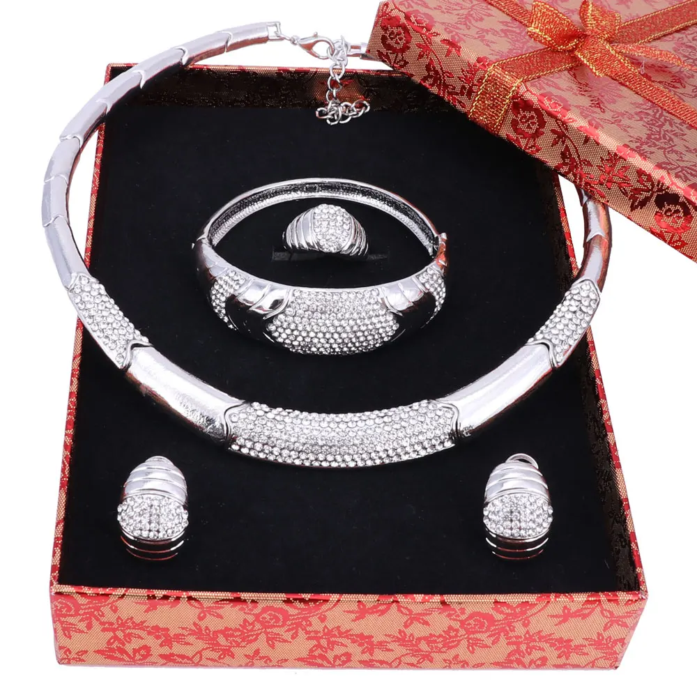 Африканские стразы ювелирные изделия золотого цвета ожерелье серьги браслеты