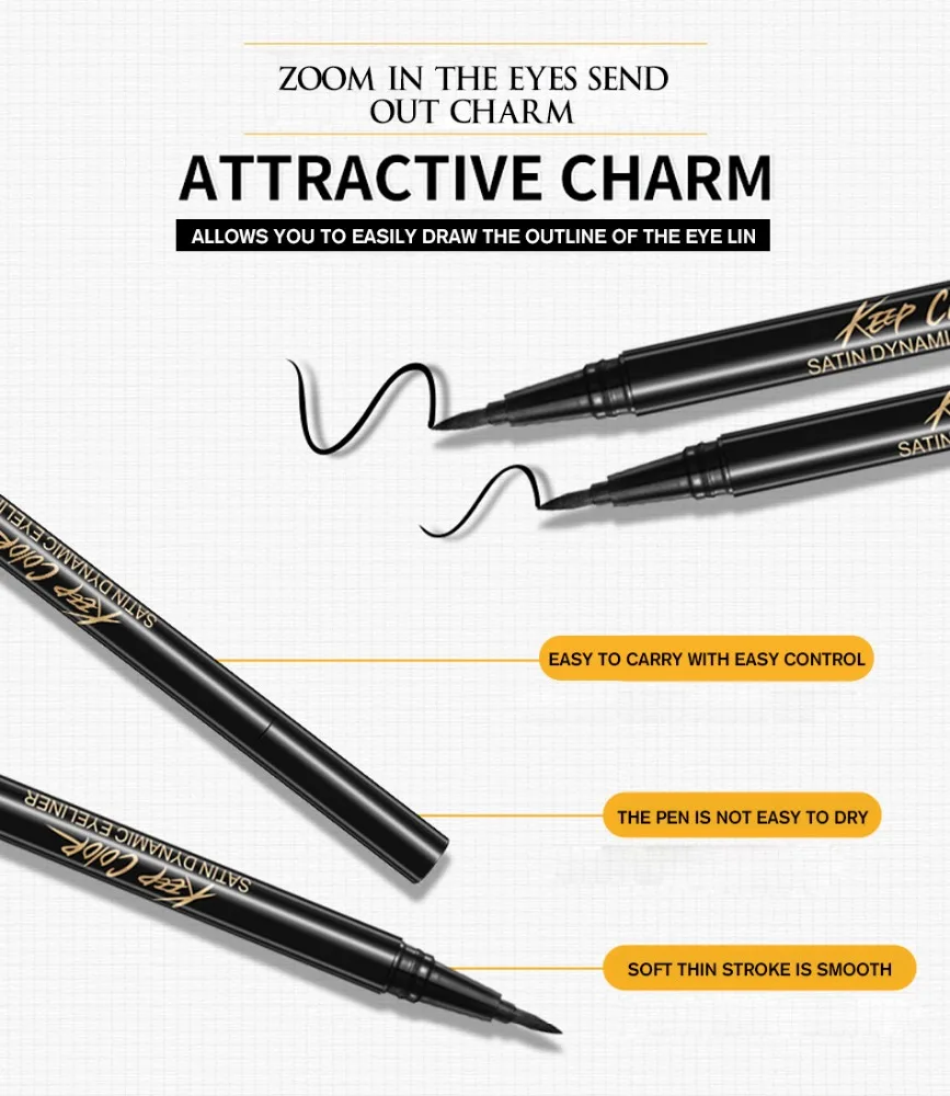 ROREC Улучшенная жидкая подводка для глаз наклейка гель черный карандаш