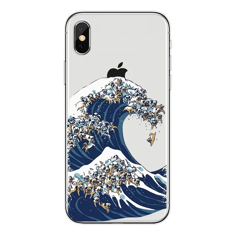 The Great Wave off Kanagawa задняя крышка мягкий чехол для телефона чехлы iPhone 7 6s 6 8 8Plus X XS 11 12
