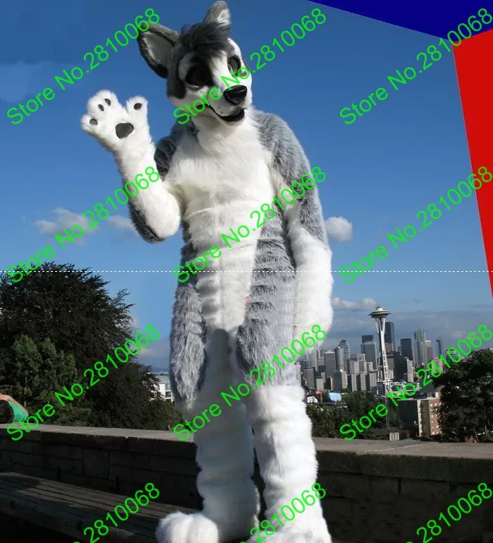 Эва шлем роскошный плюшевый имитация меха серый волк талисманы костюмы реквизит