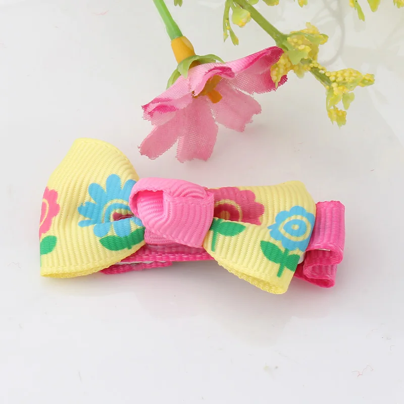 M MISM Fashion 1PC Baby Hairpins Cute Ribbon Bow Kids Hair Clip Children Accessories Ornaments Dot Flora Girls Hairgrip | Детская одежда