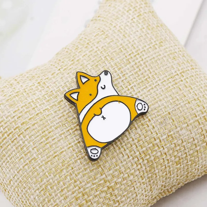 Корги сердце встык булавки броши корги любовник эмаль нагрудные знаки Значки для