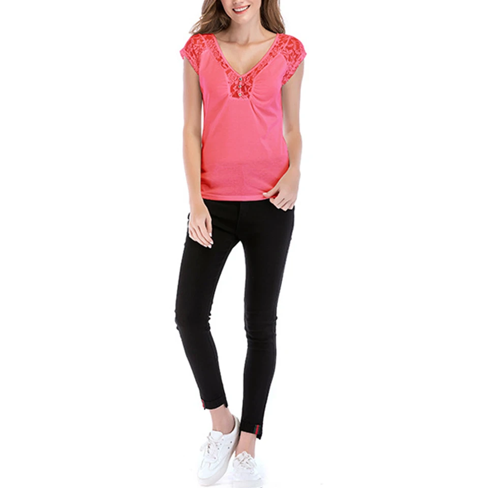 Женская Кружевная футболка с глубоким v-образным вырезом Vetement Femme тонкая