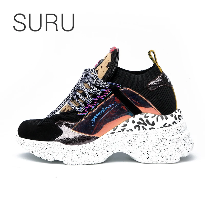 SURU/женские легкие кроссовки из искусственной кожи на плоской платформе