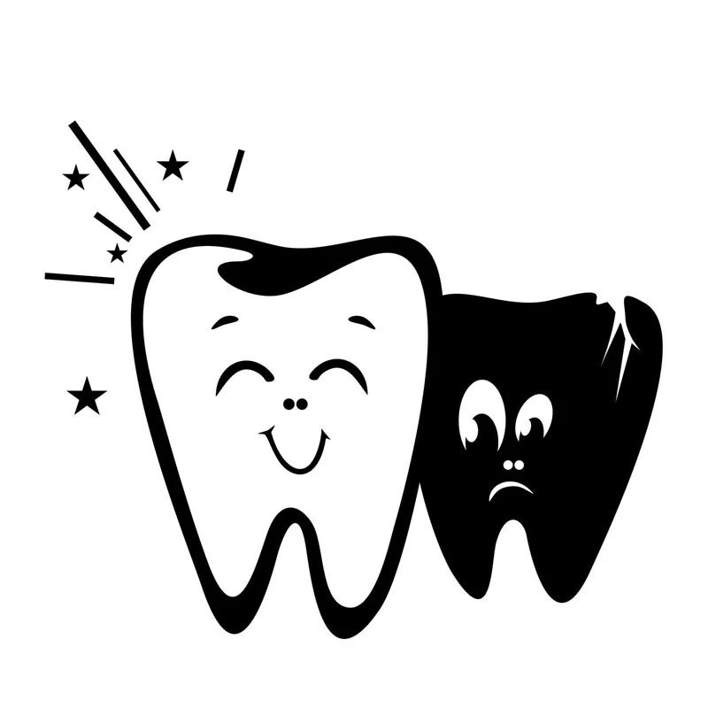 Pegatina diente dientes etiqueta dentista hueco ventana vinilo clinica стоматологический картель divertido | Дом и сад