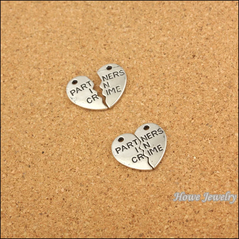 Винтажные Подвески 40 шт. подвески в виде сердца партнеры мире подвеска под