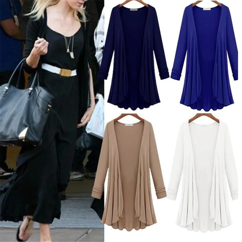 Женский кардиган свитер Модный хлопковый топ тонкая блуза с длинным рукавом