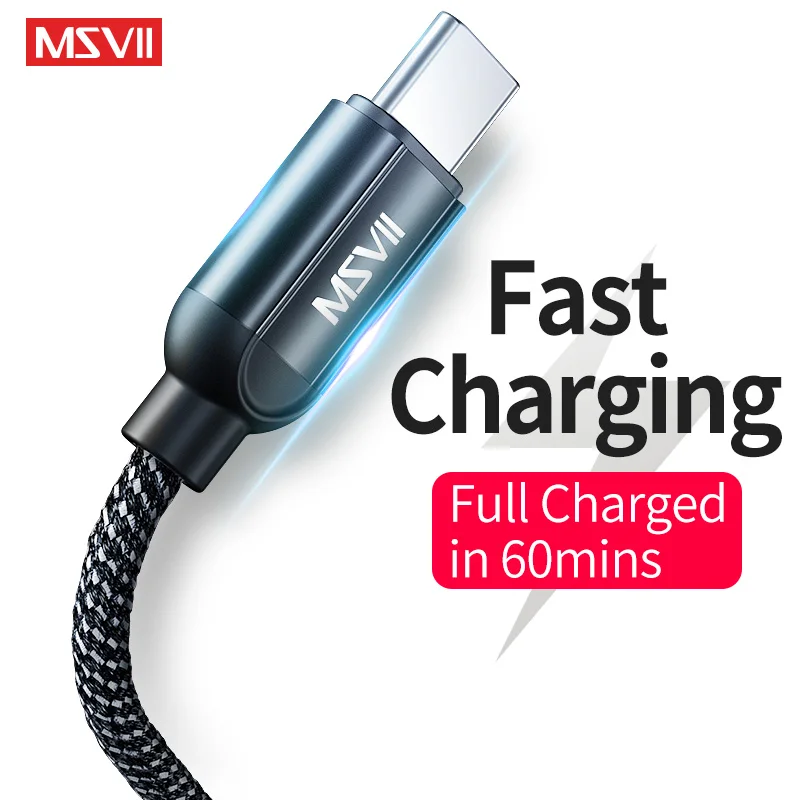 Msvii usb type C кабель для быстрой зарядки c 3 0 передачи данных зарядное устройство