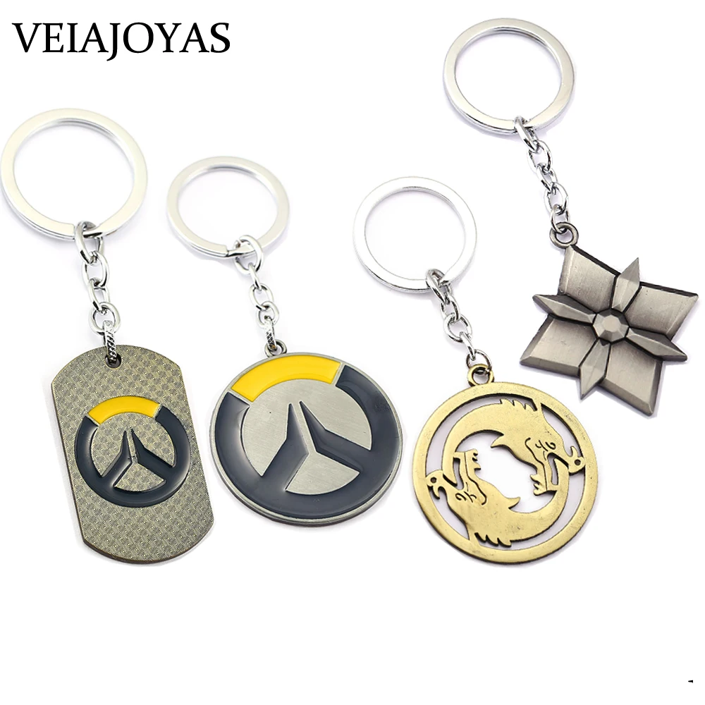 Игра Overwatch брелки для ключей Ханзо Дракон Дартс сплава Keyring Винтаж OW Подвески