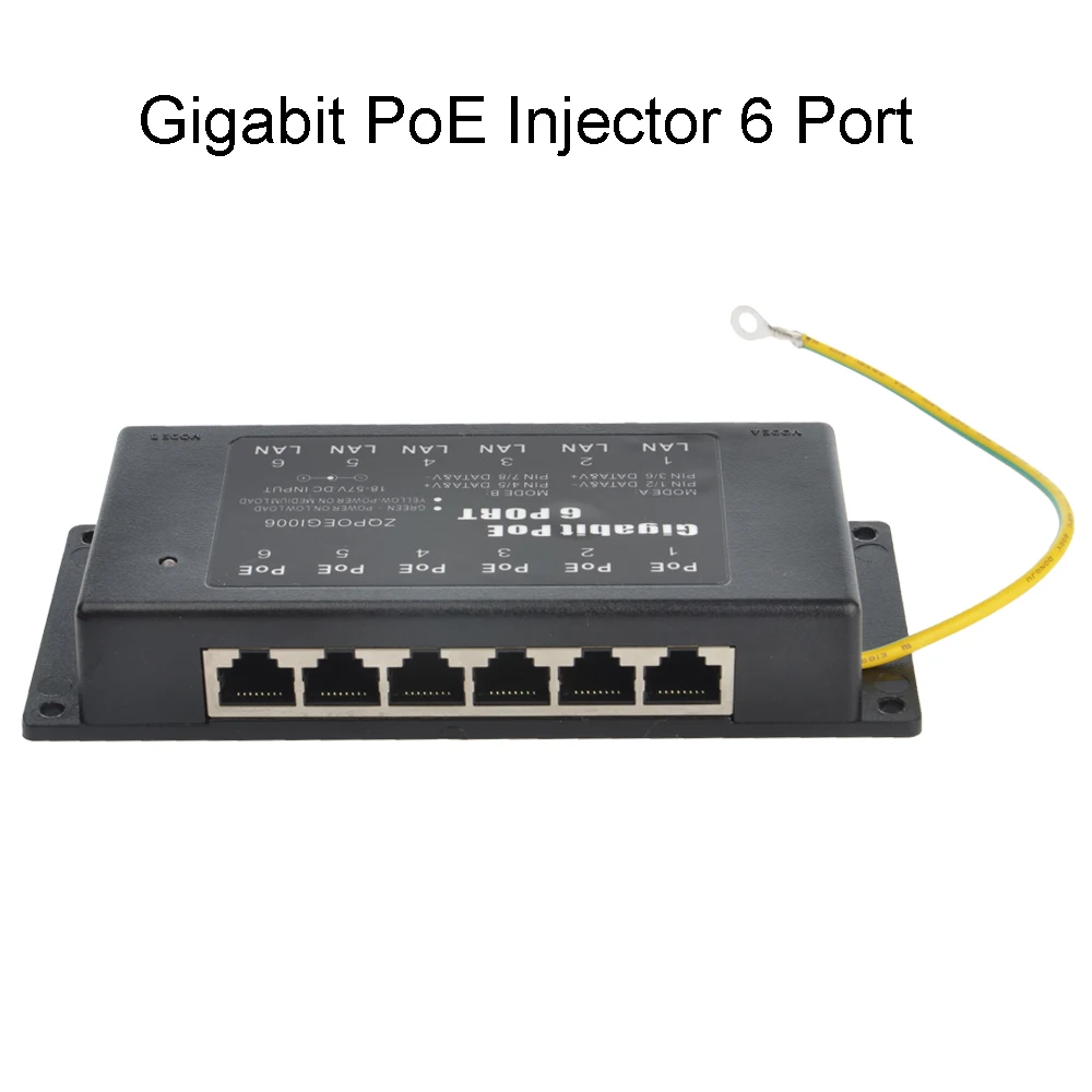 Пассивное настенное крепление 6 портовый гигабитный источник питания через Ethernet