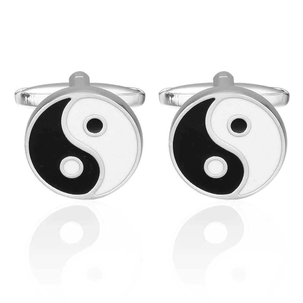 MeMolissa витрина запонки винтажные Taoist Taiji фигурка серебристые белые черные