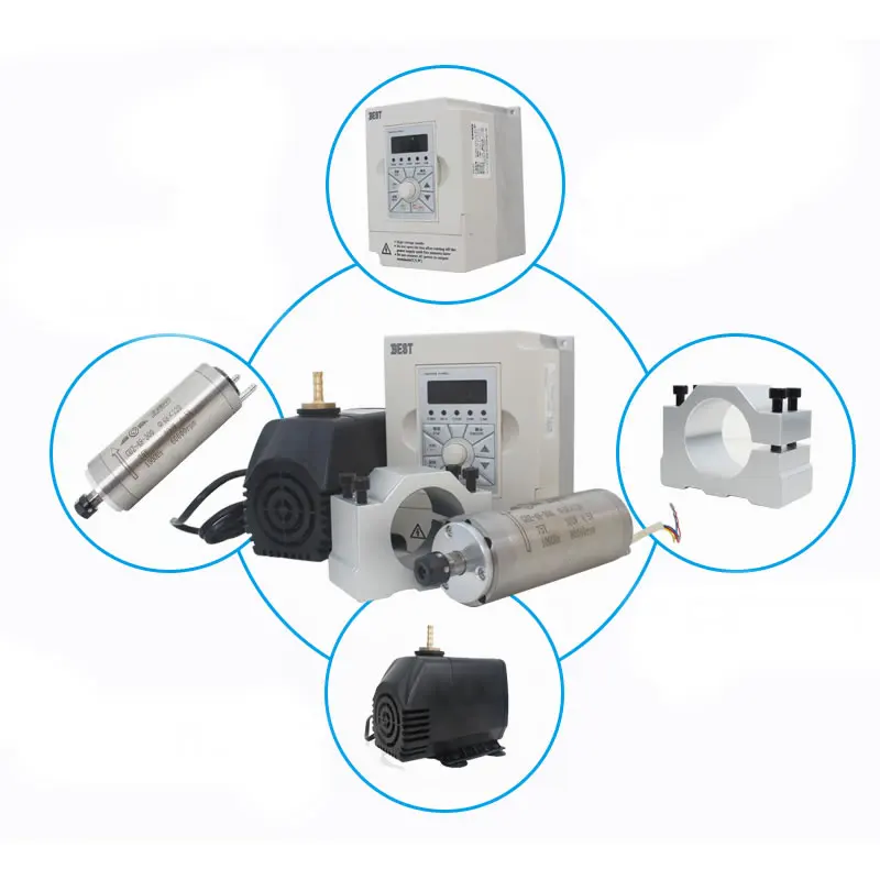 Высокоточный гравировальный станок шпиндель с водяным охлаждением включая