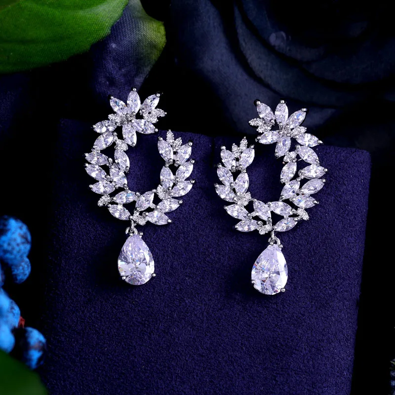 New design luxury best micro pave water drop zircon earrings for women high quality fashion jewelry party/wedding | Украшения и