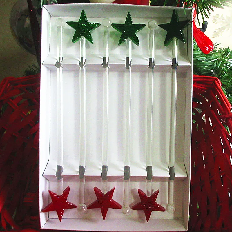 6 шт. винтажная стеклянная палочка с мордочкой для коктейлей многоцветная