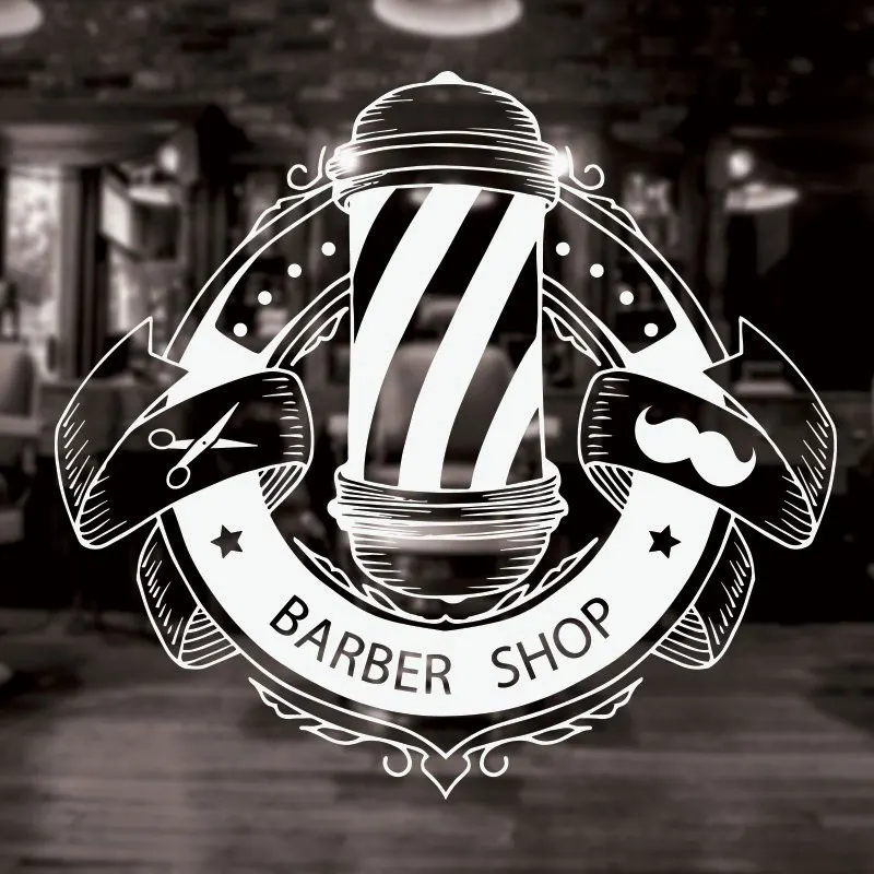 

Man Barber Shop Sticker Name Chop Bread Decal Haircut Shavers Posters Vinyl Wall Art Decals Decor Windows Decoration Mural 3W13