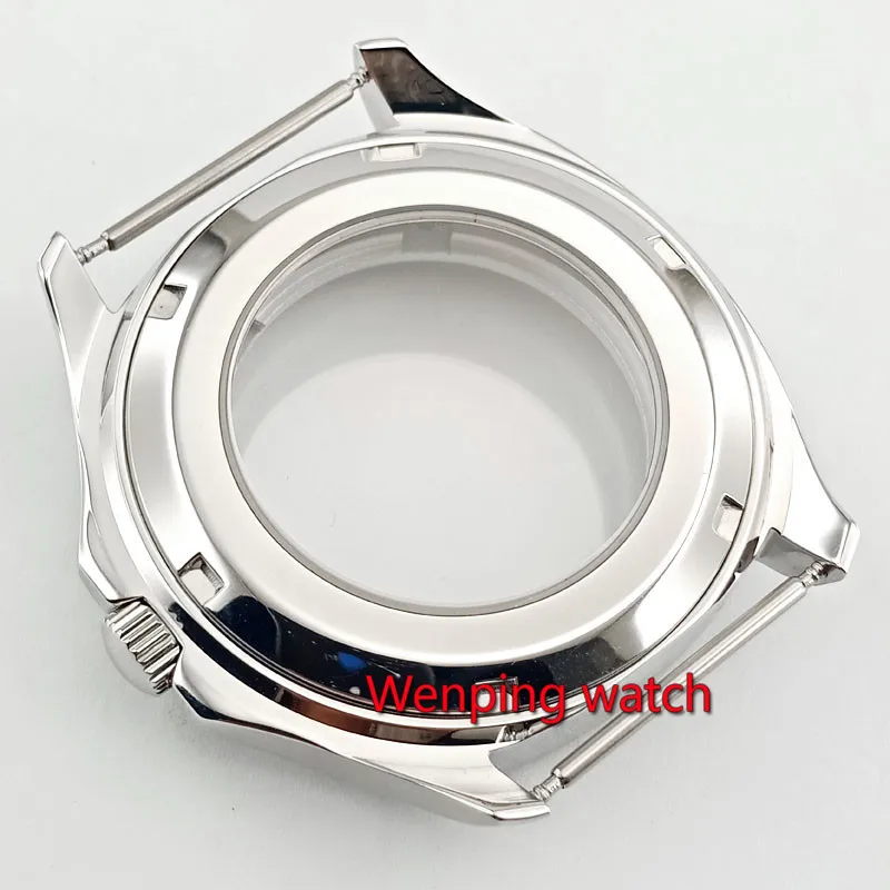 40 мм Серебряный/Золотая Роза/черный сапфировый кристалл чехол для часов fit ETA 2836