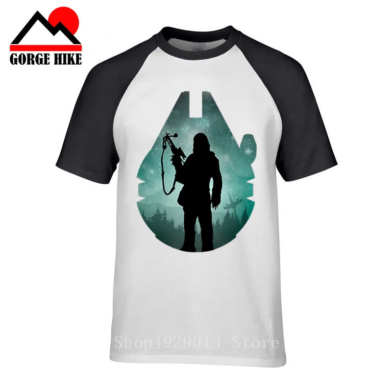 Мужская хлопковая футболка со Звездной головой чубакки с короткими рукавами