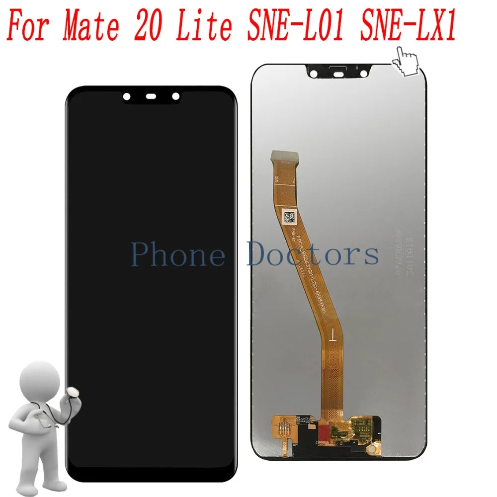 Полный ЖК-дисплей 6,3 дюйма + цифровой преобразователь сенсорного экрана в сборе для Huawei Mate 20 Lite SNE-LX1 / SNE-L21 / SNE-LX3 / SNE-LX2