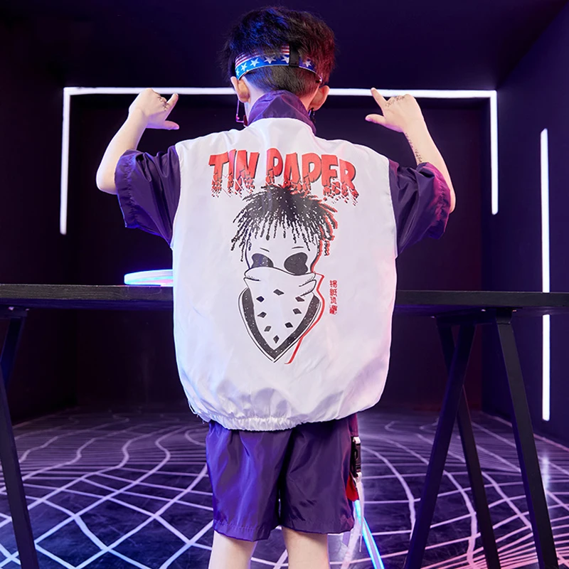 

New Street Dance Clothing For Boy Summer Dance Costume Hot Fashion Stage Hip Hop Clothes Loose Clothing HipHop Dance Wear VDB372