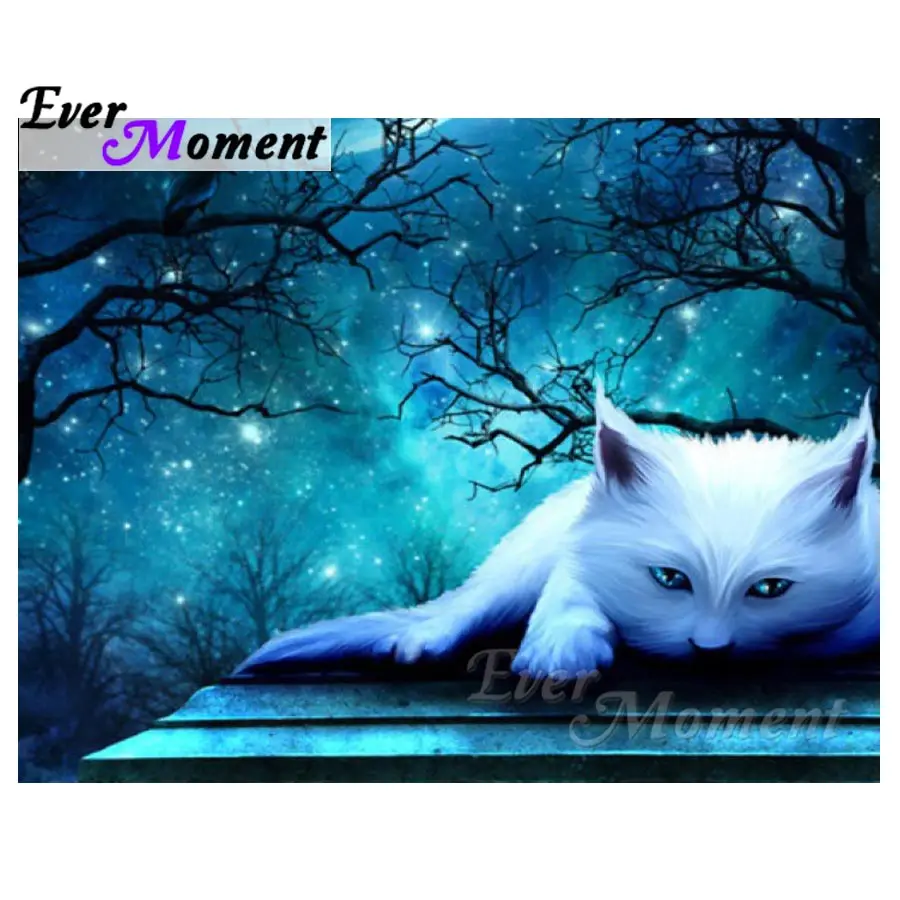 Алмазная живопись с изображением лисы ночи Луны на всю площадь вышивка украшение