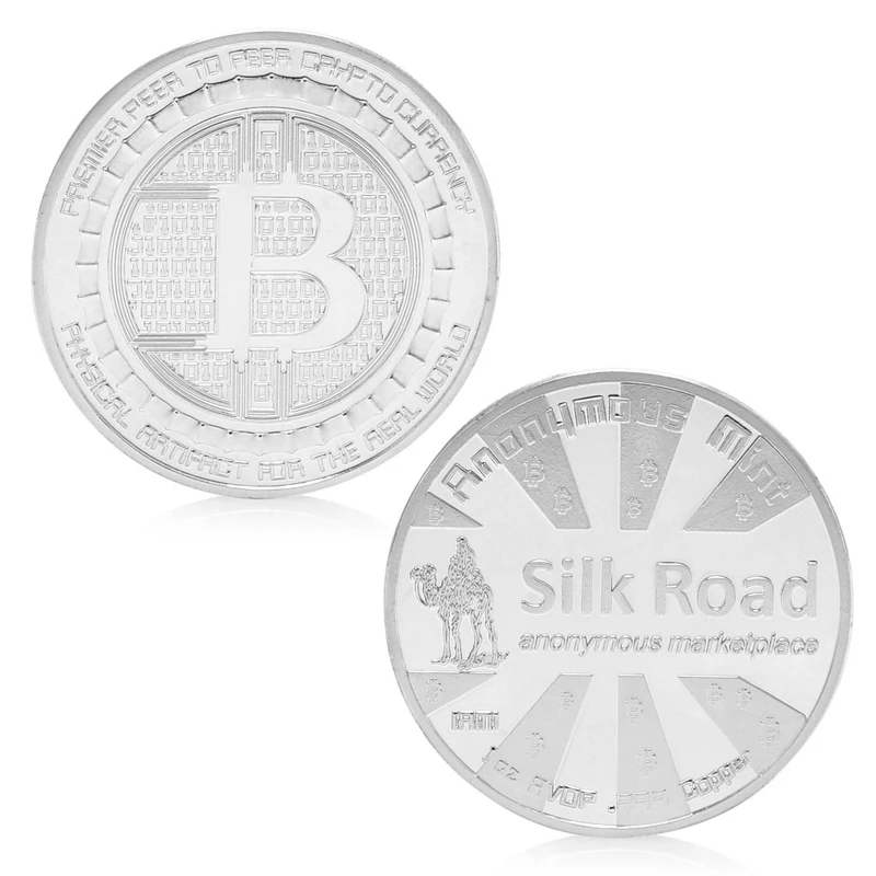 2017 SilkRoad Биткоин BTC монета позолоченные памятные монеты коллекционное искусство
