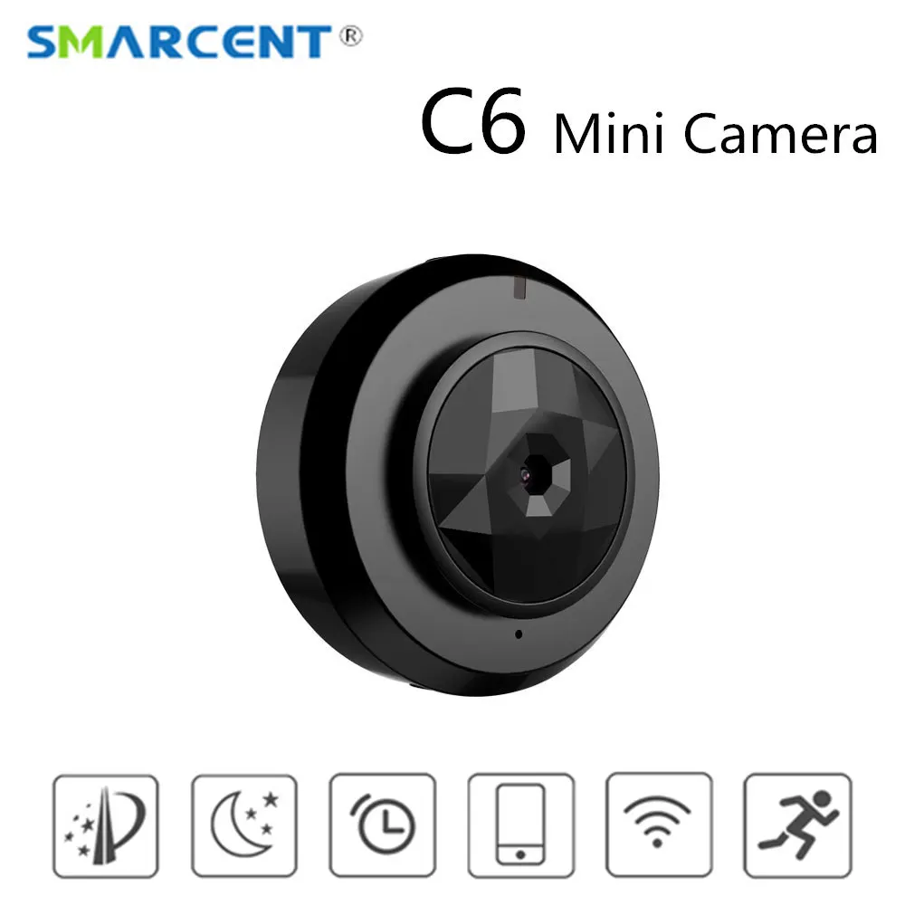 

Беспроводная мини-камера P2P C6 с Wi-Fi и IP управлением, 720P, HD, запись видео, микро камера, видеокамера с поддержкой движения