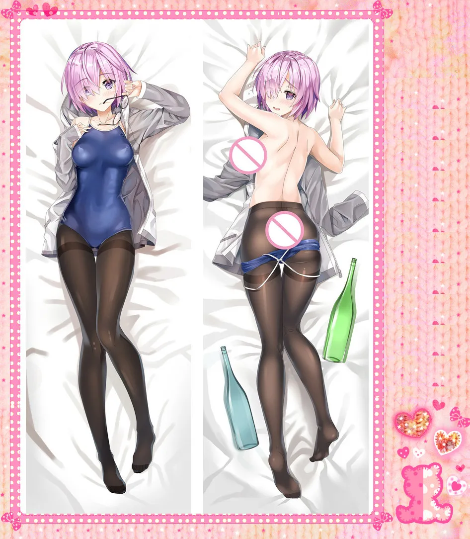 Двусторонний чехол для подушки с рисунком из мультфильма Fate/stay night персиковой