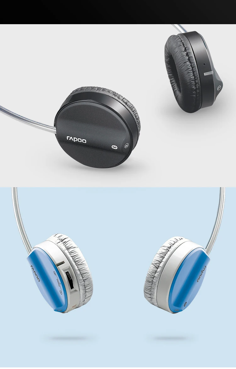 Rapoo H6020 модернизированные беспроводные bluetooth-наушники гарнитура для мобильного компьютера спортивная Музыкальная гарнитура