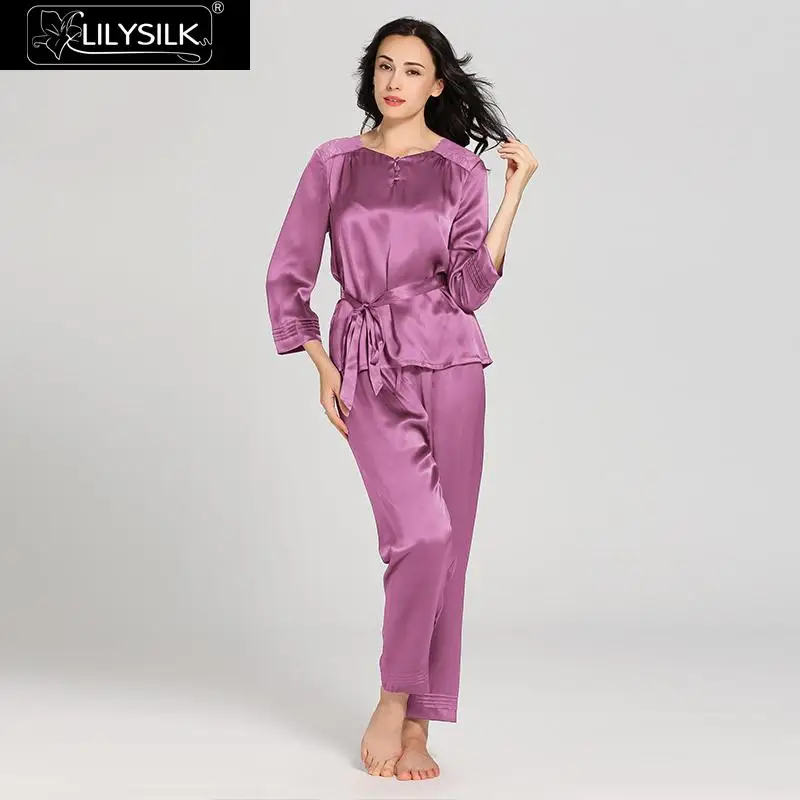 Lilysilk Пижама женская шелковая 100% костюм комплект женское белье домашняя одежда