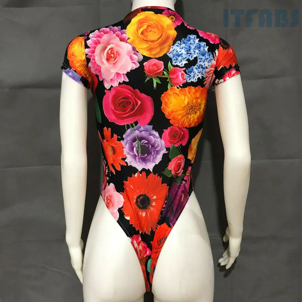 

Women Tropical Monokini Bikini Leaf Print Bandage Swimwear Swimsuit Bathing Suit