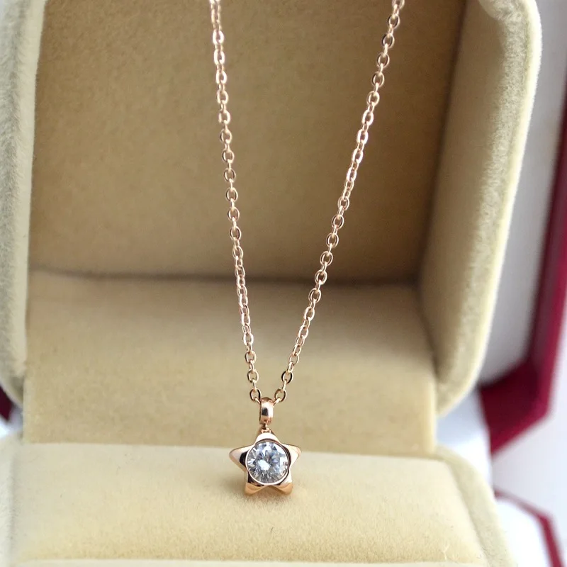 Ювелирные изделия YUNRUO с подвеской в виде Розы цирконий AAA милая звезда ожерелье