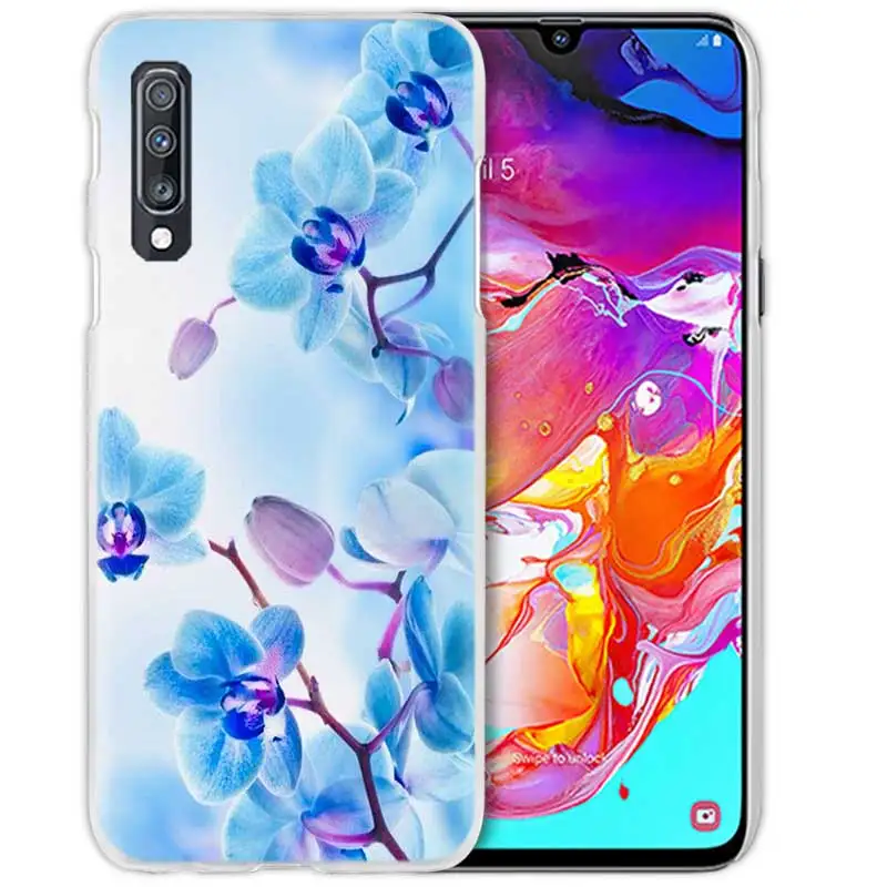 01 Цветы орхидеи Цветной корпус для samsung Galaxy A50 A70 A80 A20e A60 A40 A30 A20 A10 A8 A6 плюс A9 A7 жесткий чехол для телефона pc - Цвет: 01
