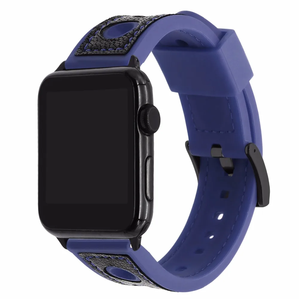 Bandream кожаный чехол и силиконовый резиновый ремешок для наручных часов iWatch версия