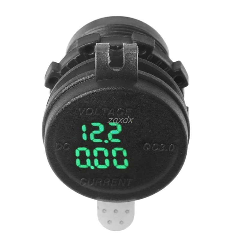 Разъем зарядного устройства QC 3 0 USB светодиодный вольтметр дисплей тока для