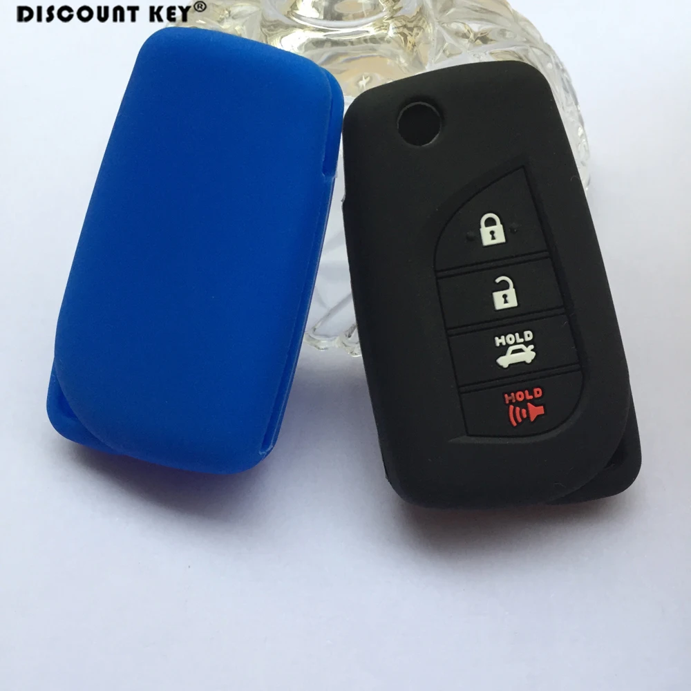 Силиконовый для ключа автомобиля чехол Toyota Camry Highlander Corolla Key Cover 2017 2018 4 кнопки