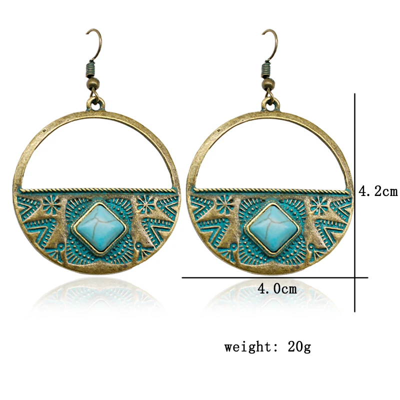 Популярные круглые полуполые серьги ромб в ретро стиле индивидуальные