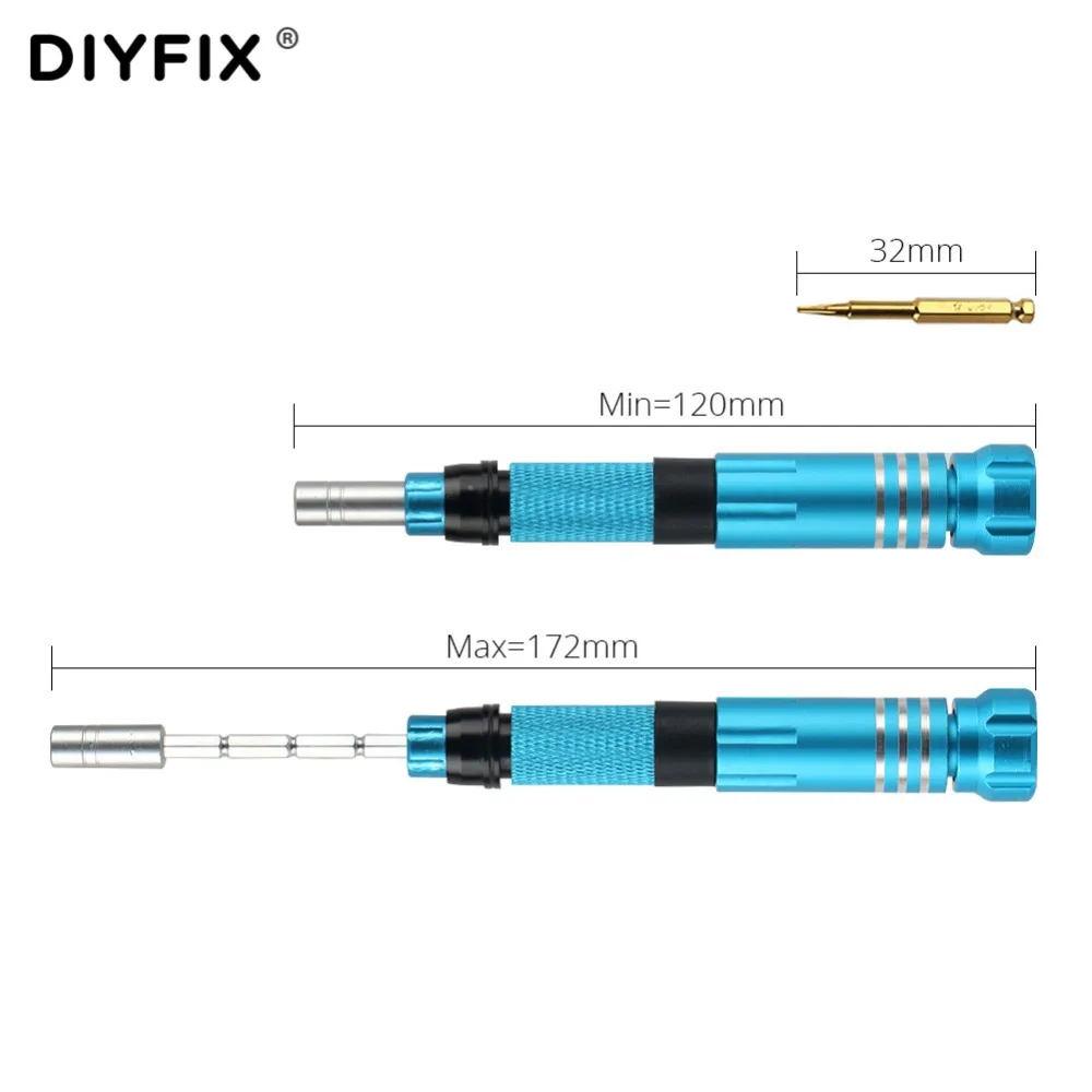 Набор Магнитных прецизионных отверток DIYFIX 6 в 1 регулируемый удлинитель для iPhone