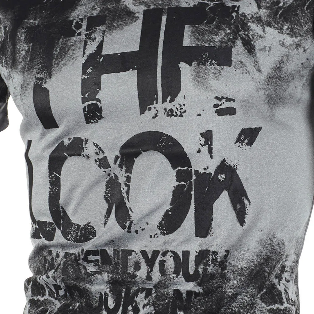 Спортивная мужская футболка с коротким рукавом THE LOOK Мужская для бега принтом